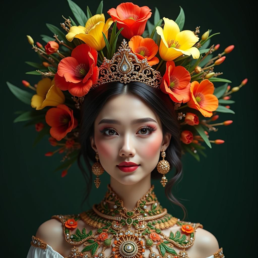 Majestic Floral Headpiece Inspired by Iranian Flowers