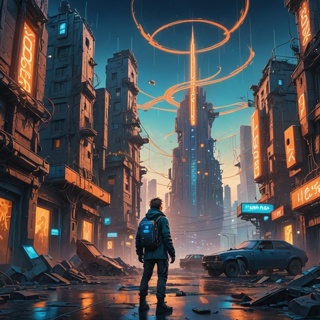 Ludo in Futuristic Cityscape Concept Art
