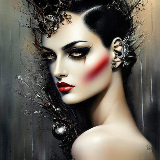 Symmetrical Portrait of Bewitching Beauty