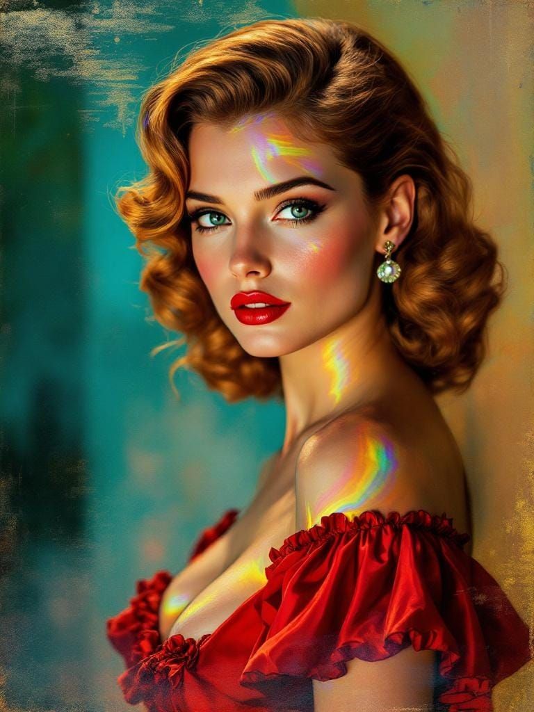 Iridescent Oil Film Creates Impressionist Prismatic Distorti...