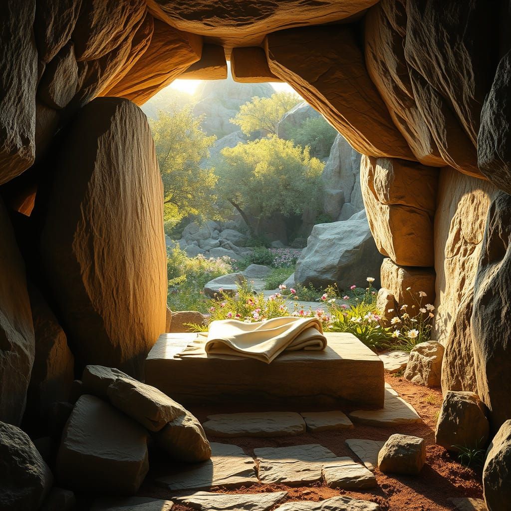 An Empty Tomb in Serene Resurrection