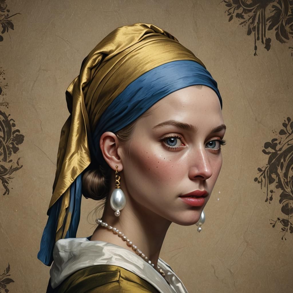 Girl with Pearl Earring in Golden Age Style
