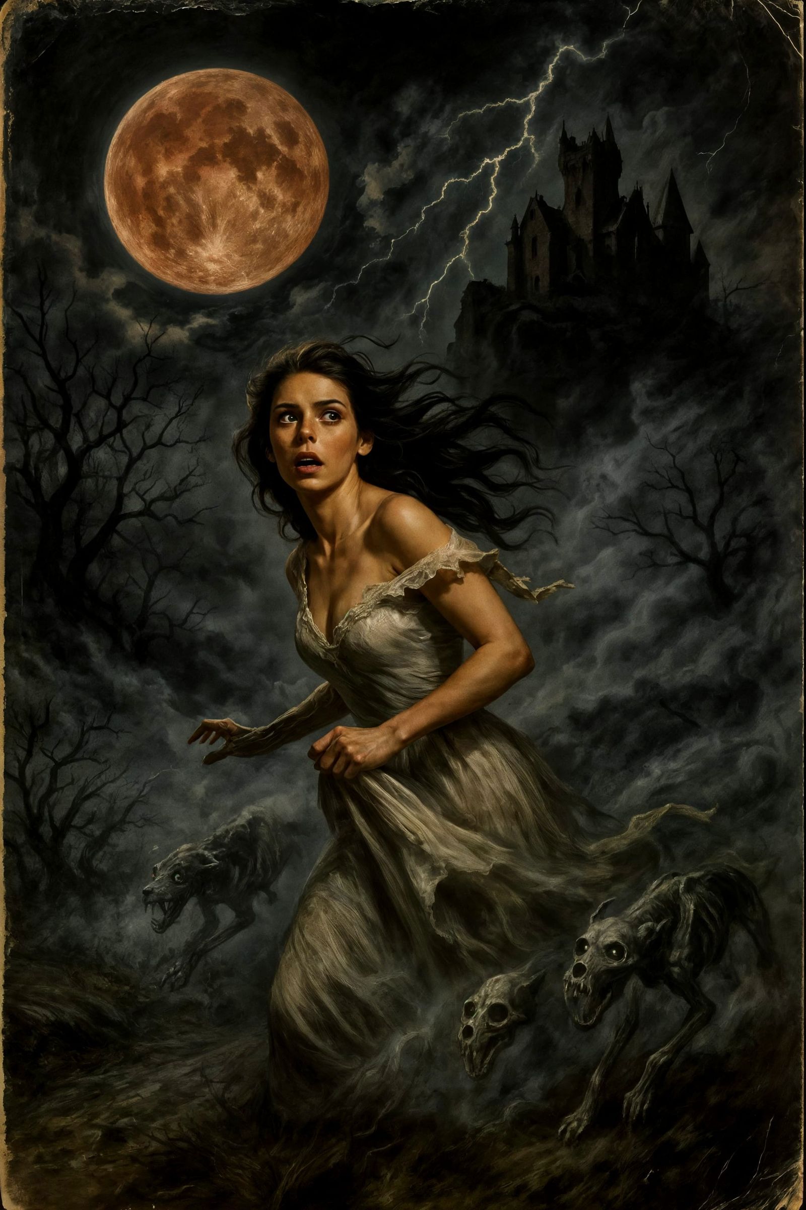 Fleeing the Moor: 1970s Pulp Horror Cover