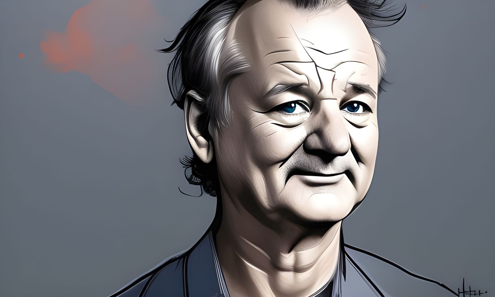 Bill Murray Portrait in Art Nouveau Style