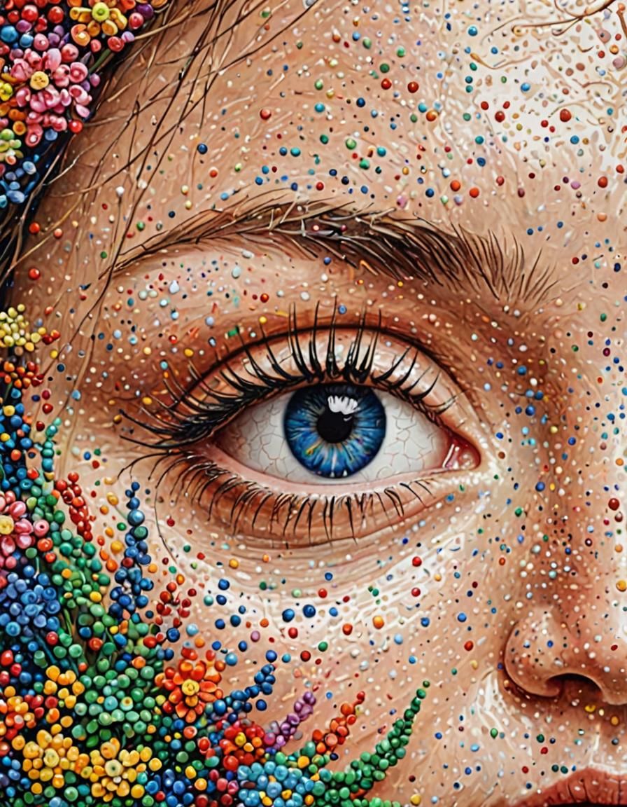 Pointillist Composition Generated by AI