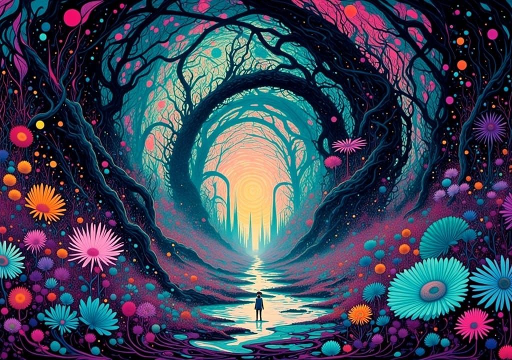 Ethereal Roots Writhe in Bioluminescent Nether