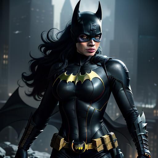 Batgirl in Detailed Comic Art Style