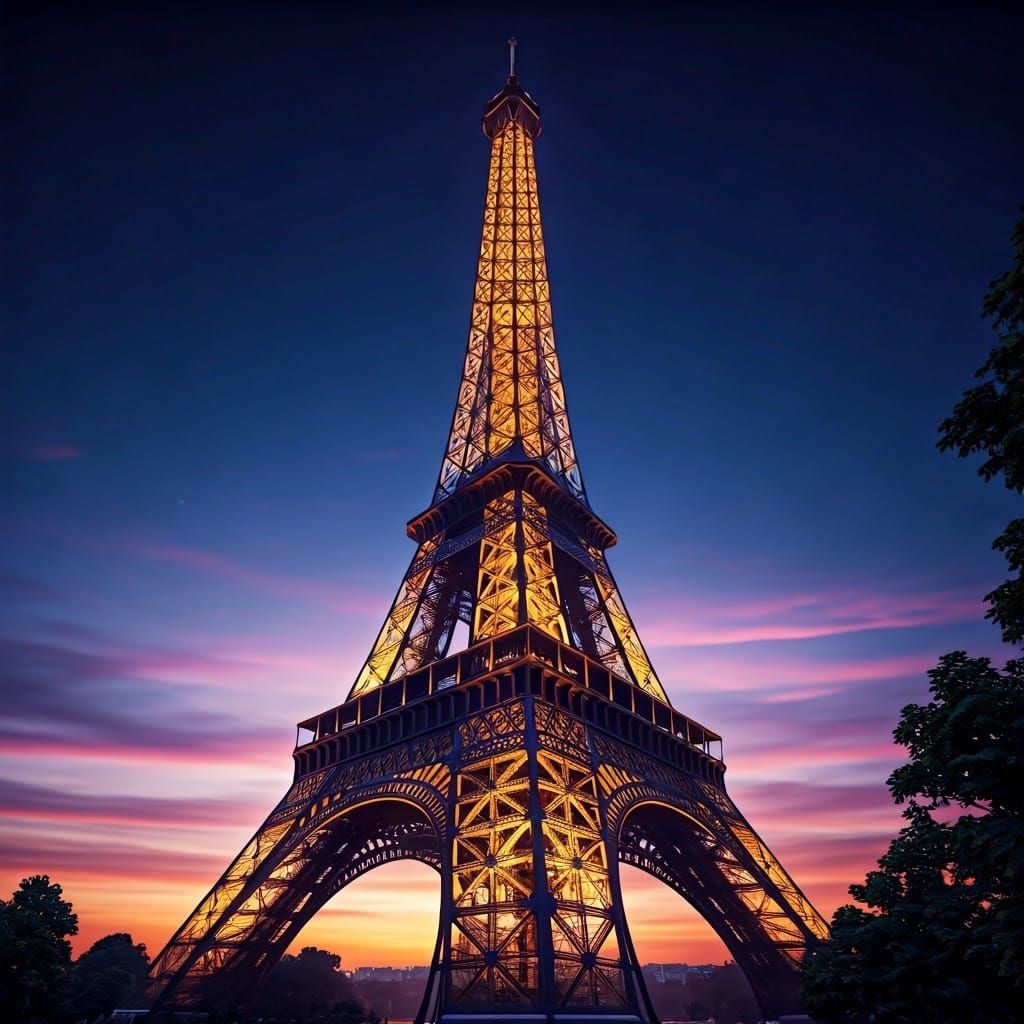 Eiffel Tower Radiance: A Fantasy Concept Art
