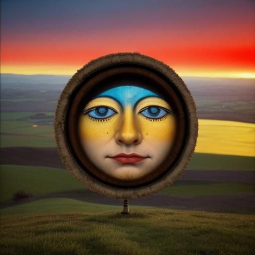 Fool on the Hill Gazes at Setting Sun