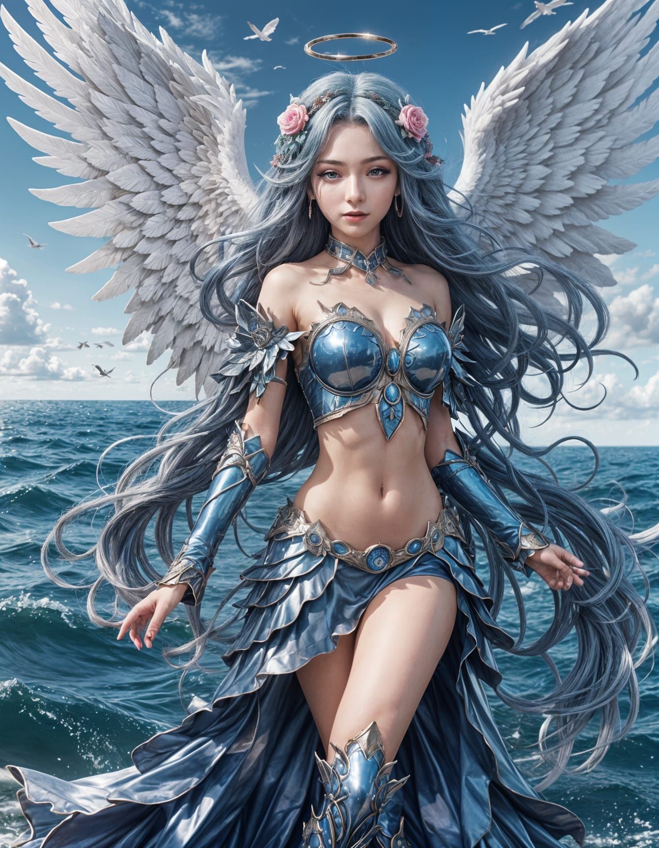 Blue Haired Angel Girl