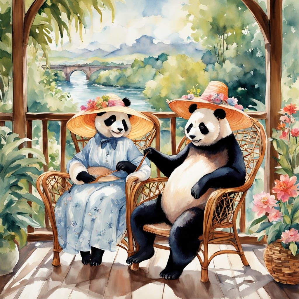Whimsical Garden Party Pandas