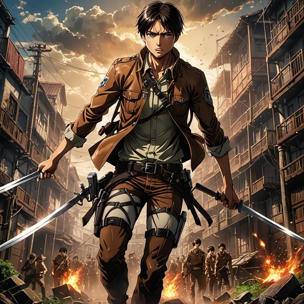 Eren Yeager in Attack on Titan Style