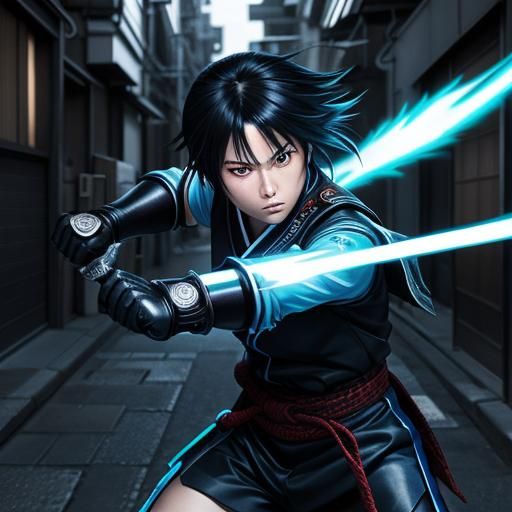 Action-Packed Manga Portrait of a Street Fighter