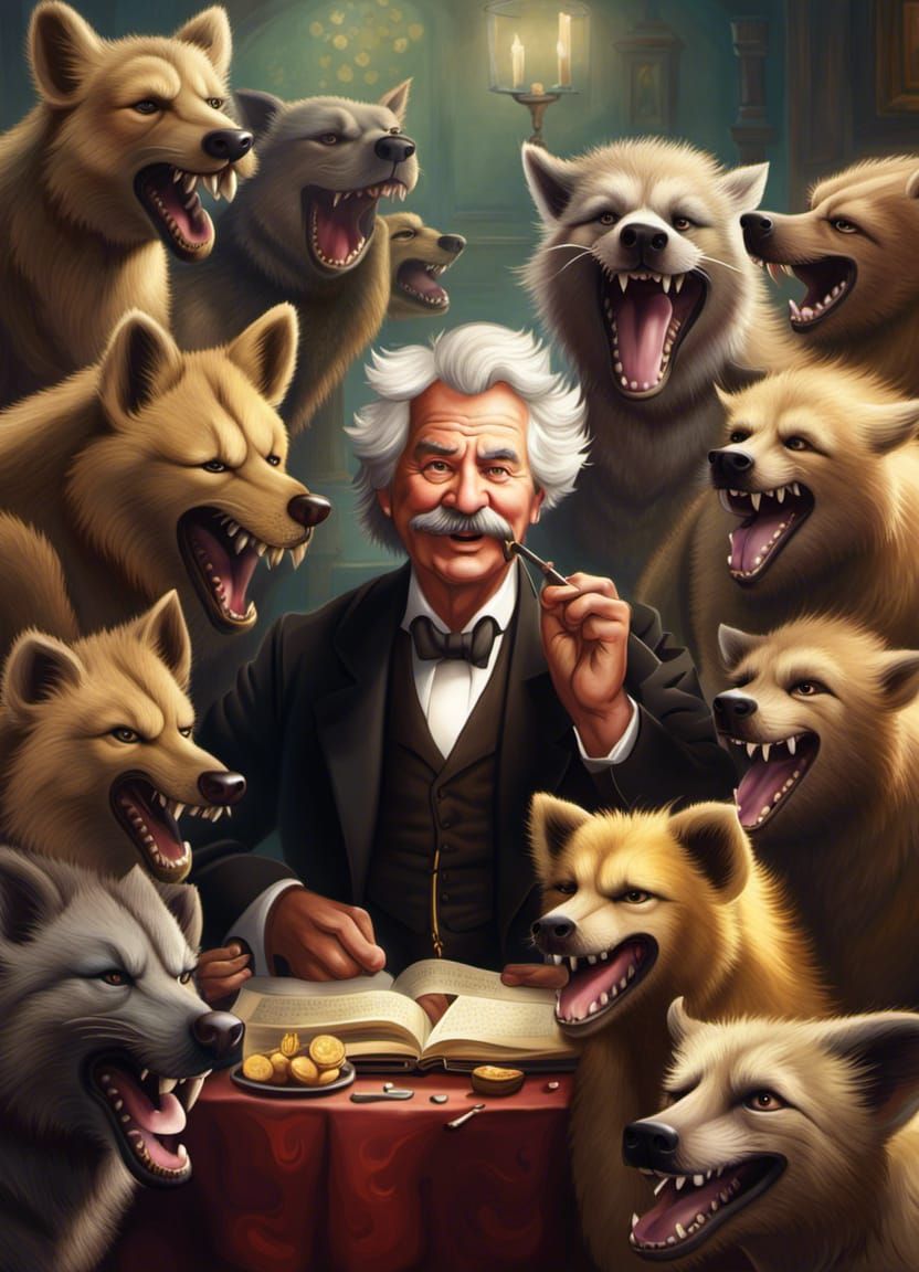 Mark Twain told a knock knock joke to a bunch of hyenas🫢