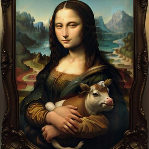 Mona Lisa Milking a Cow
