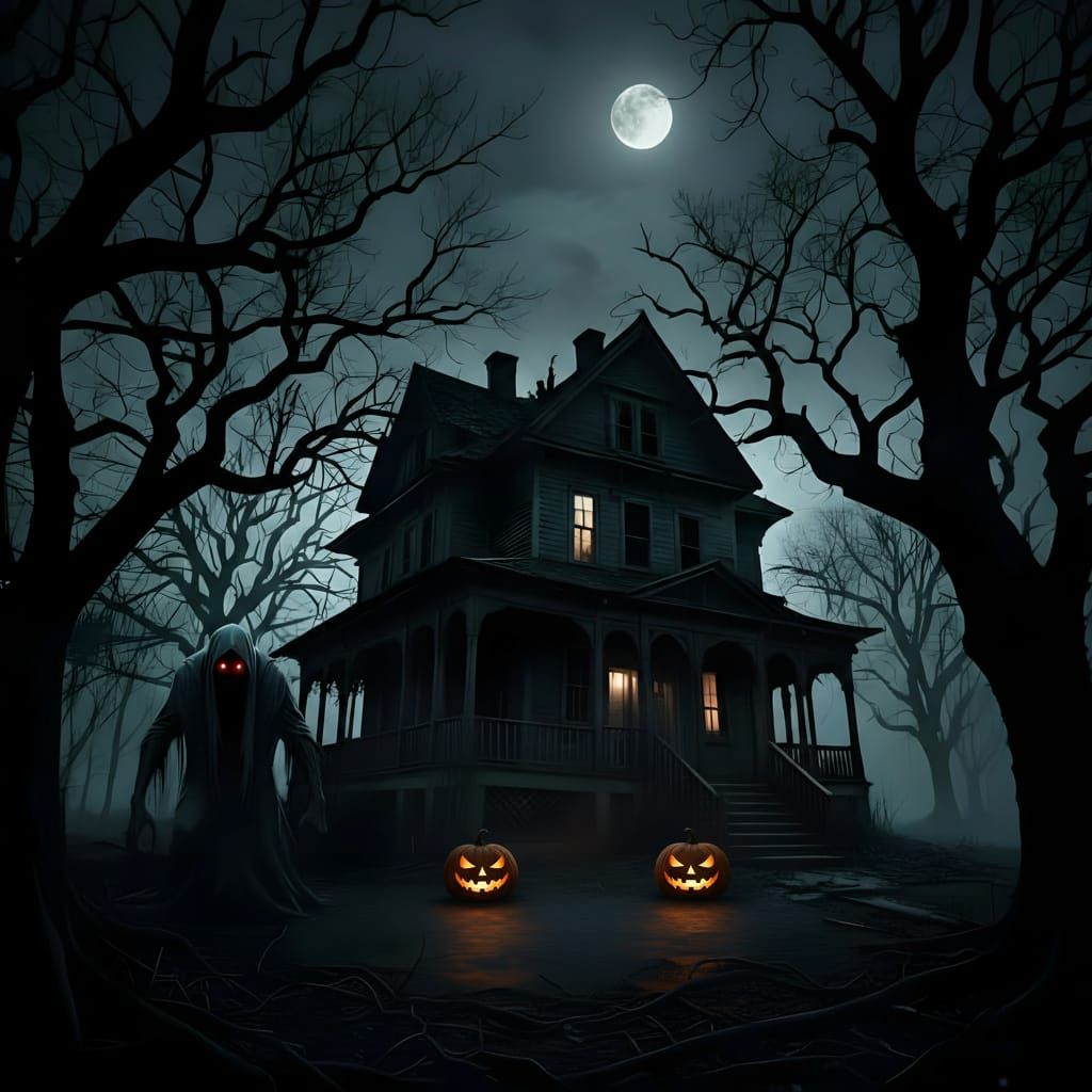 Eerie Abandoned House in Haunted Woods