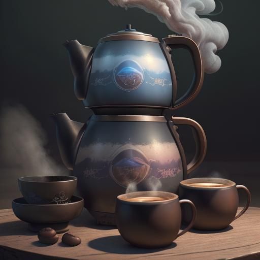 Detailed Matte Painting of Coffee Kettle in 8K