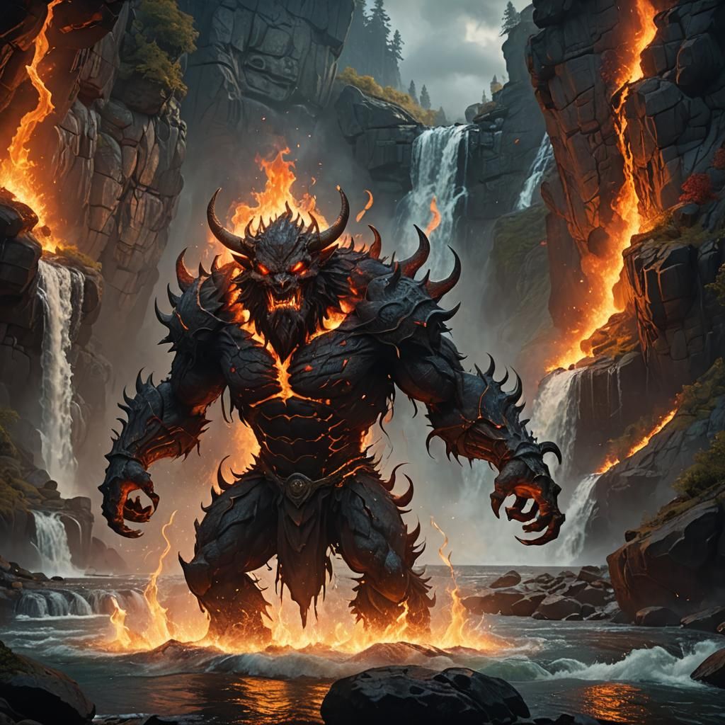 Land Furnace Demon at Crackling Falls in Unreal Engine 5