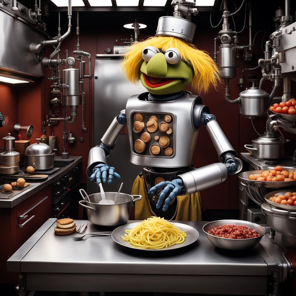 Steampunk Robot Swedish Chef Cooks Dinner