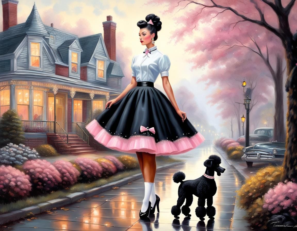 Girl in Poodle Skirt, Ethereal Fantasy Image
