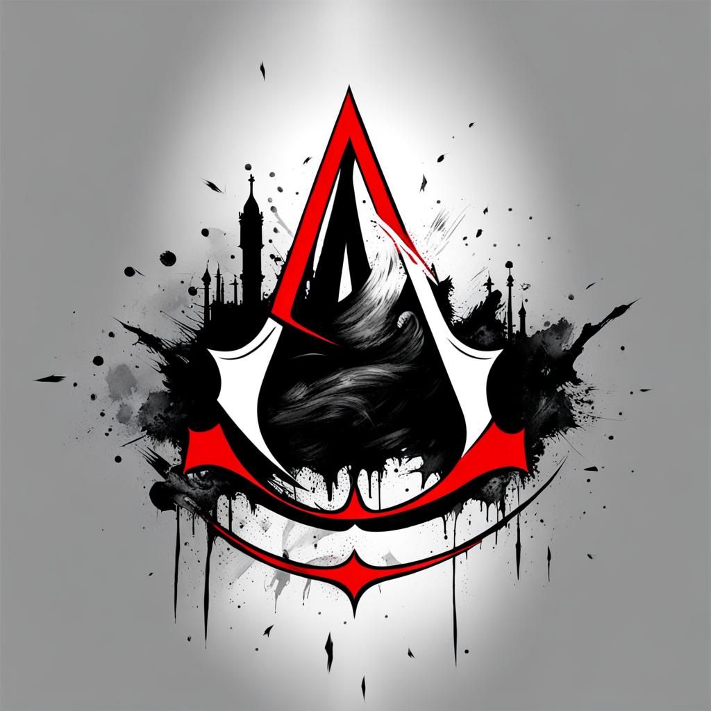Assassin's Creed Logo Trash Polka Tattoo