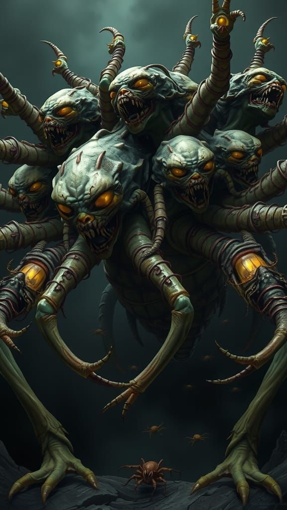 Grotesque, Twisted Creature Emerges from Dark Realm