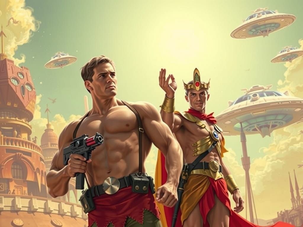 Retrofuturistic Space Prince with Raygun