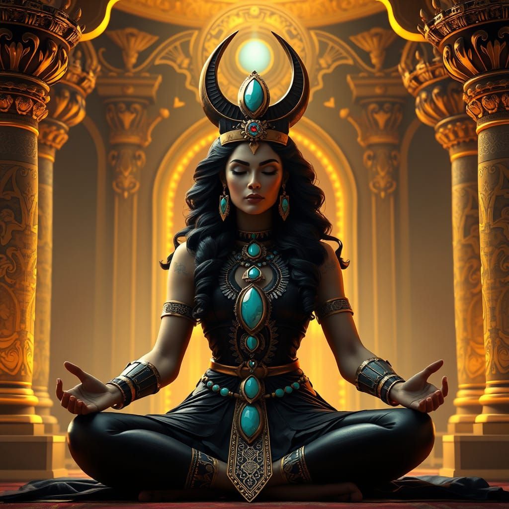 Egyptian Goddess in Royal, Mystical Splendor