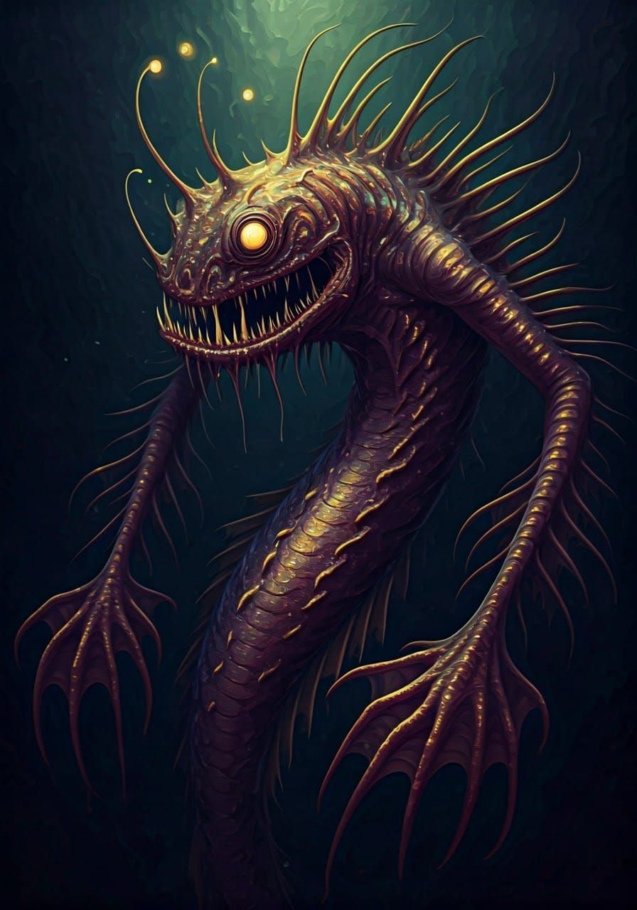 Dark Fantasy Mermaid in Ethereal Oil Painting