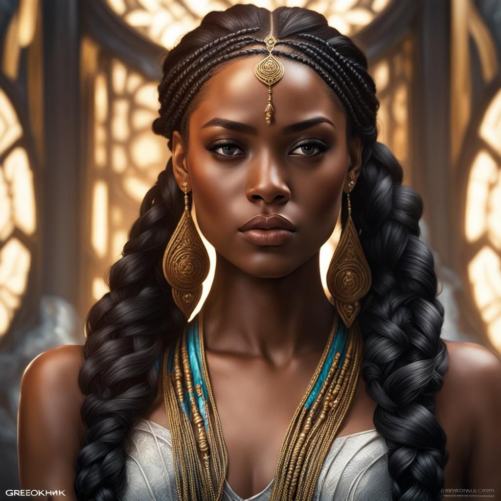 African American Princess Portrait in Digital Art