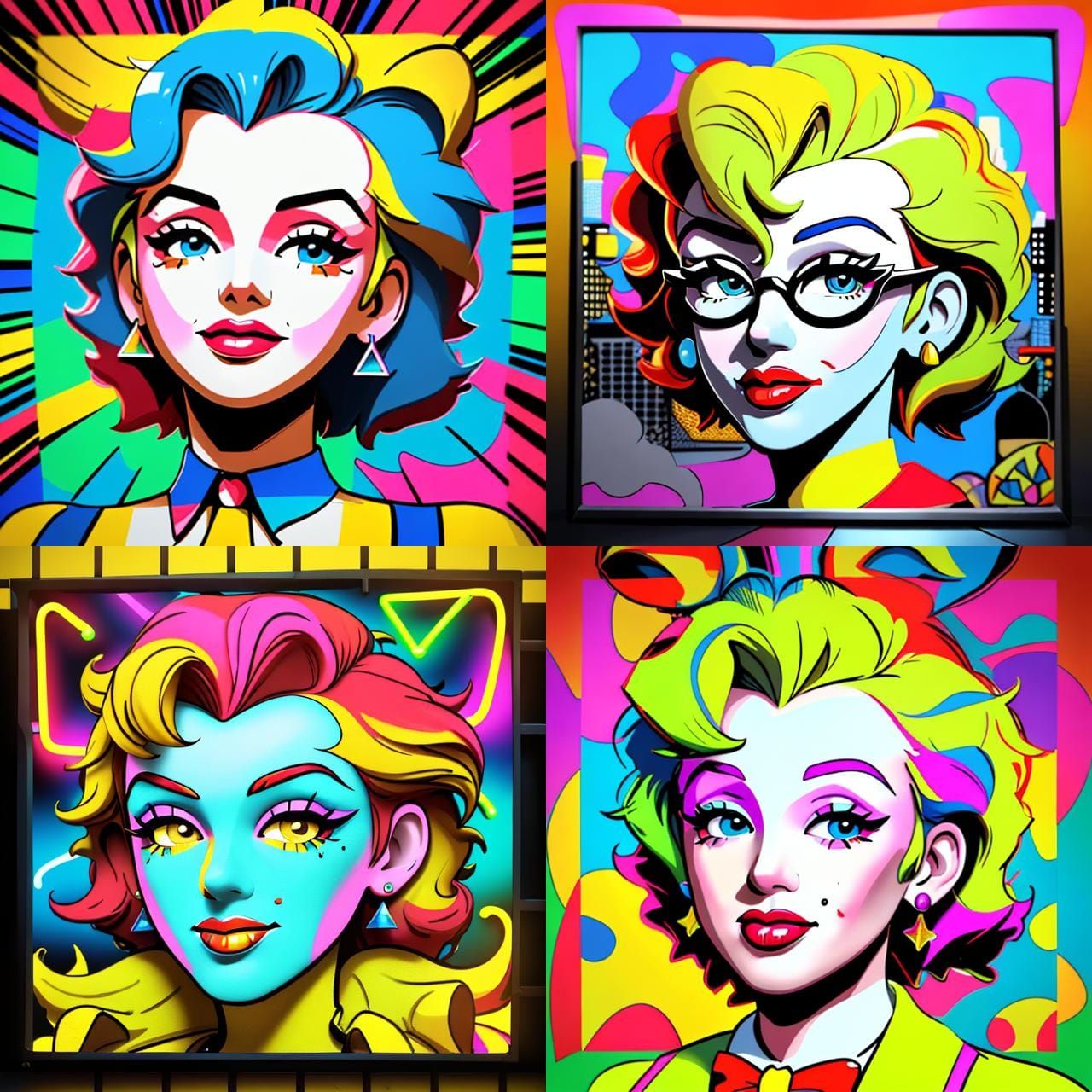 Marilyn as Ronald McDonald in Pop Art Style