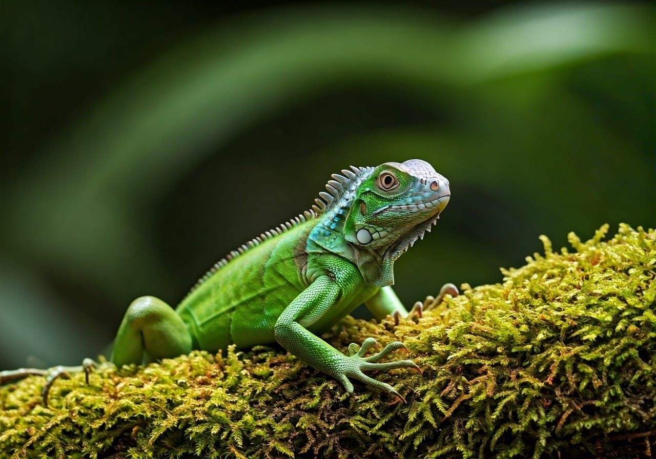 Vibrant Jungle Iguana in Wildlife Photography Style