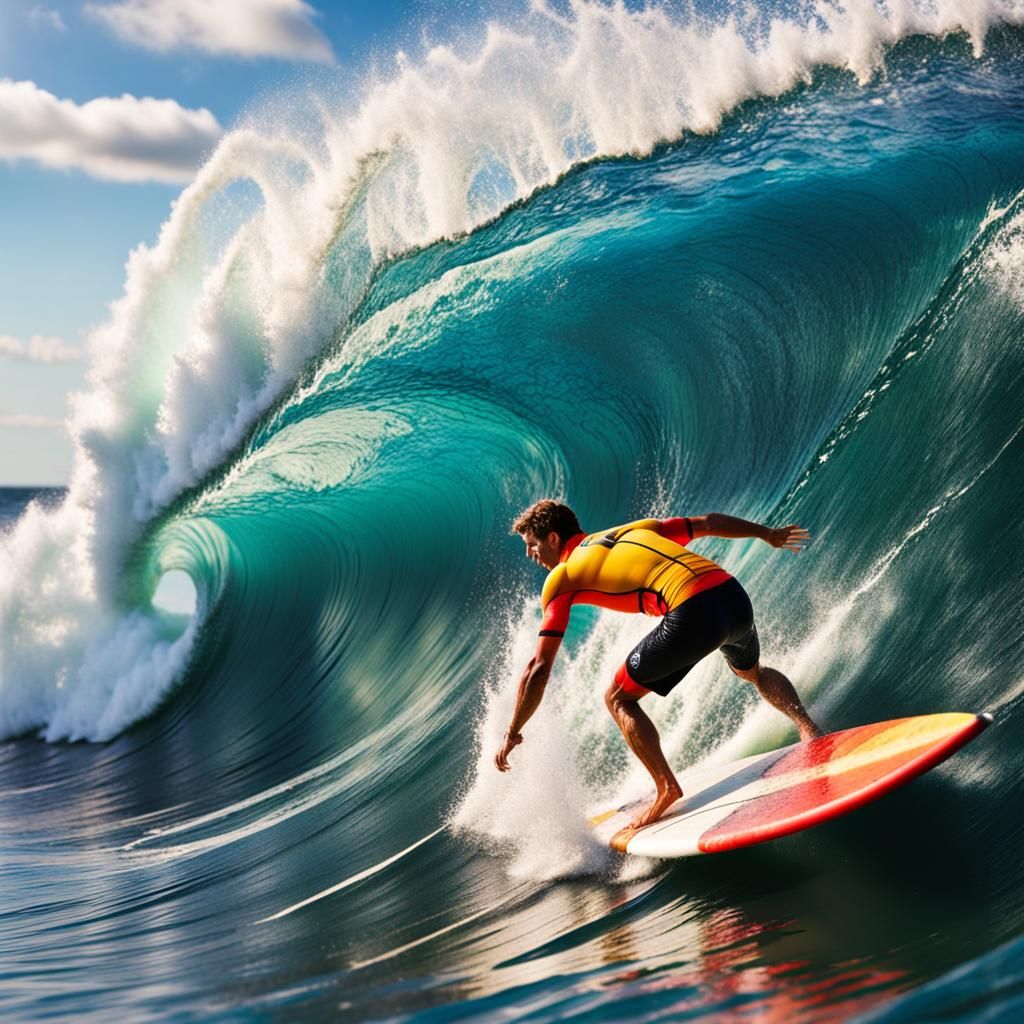 Surfer Riding Big Waves: Professional Photography