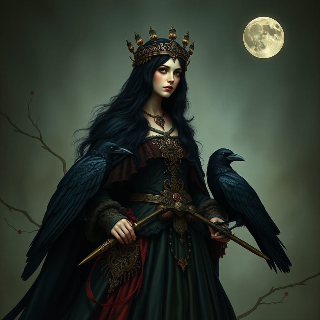 Morrigan, Celtic Goddess of War in Fairytale Style