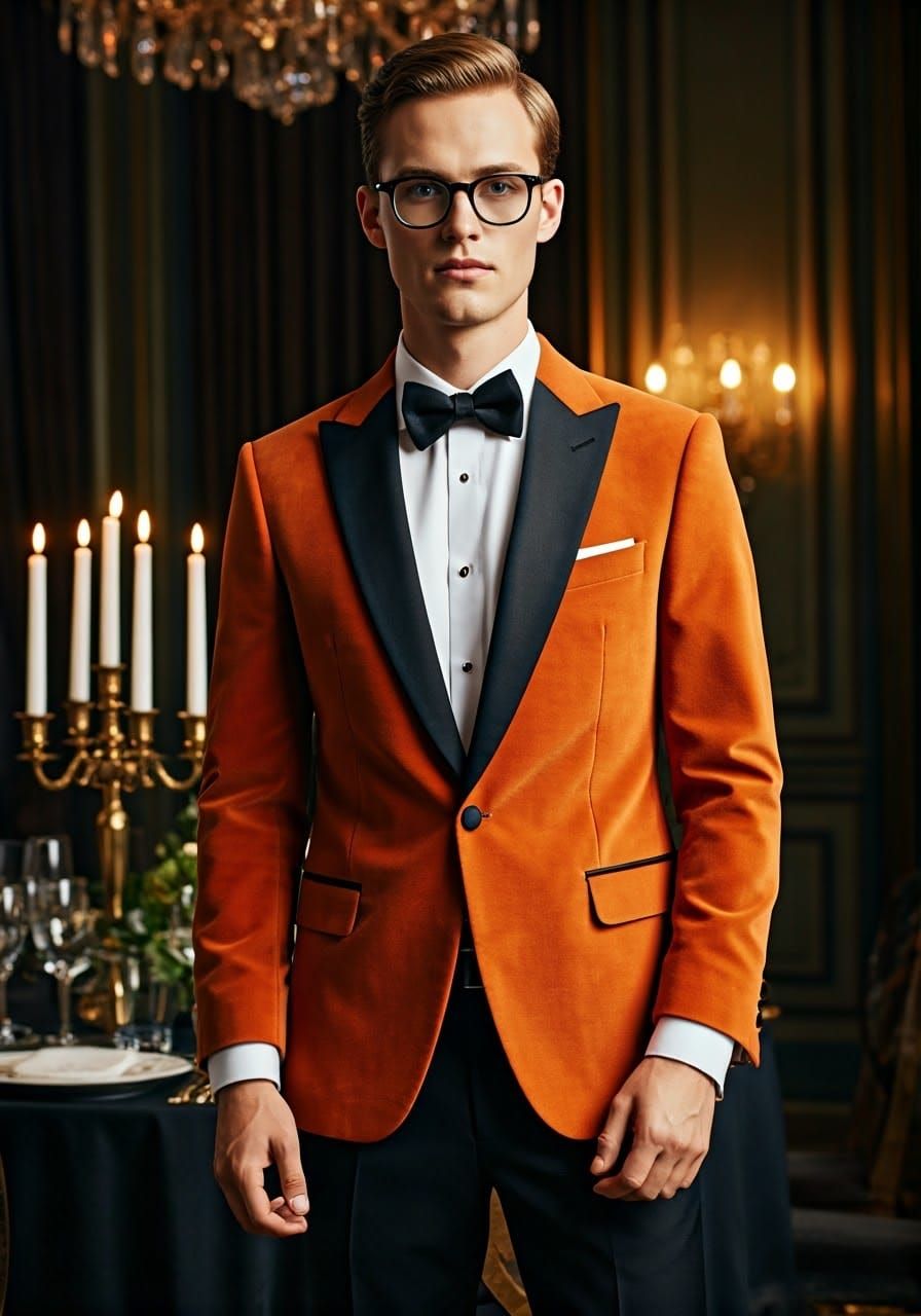 Dapper Gentleman in Velvet Dinner Jacket