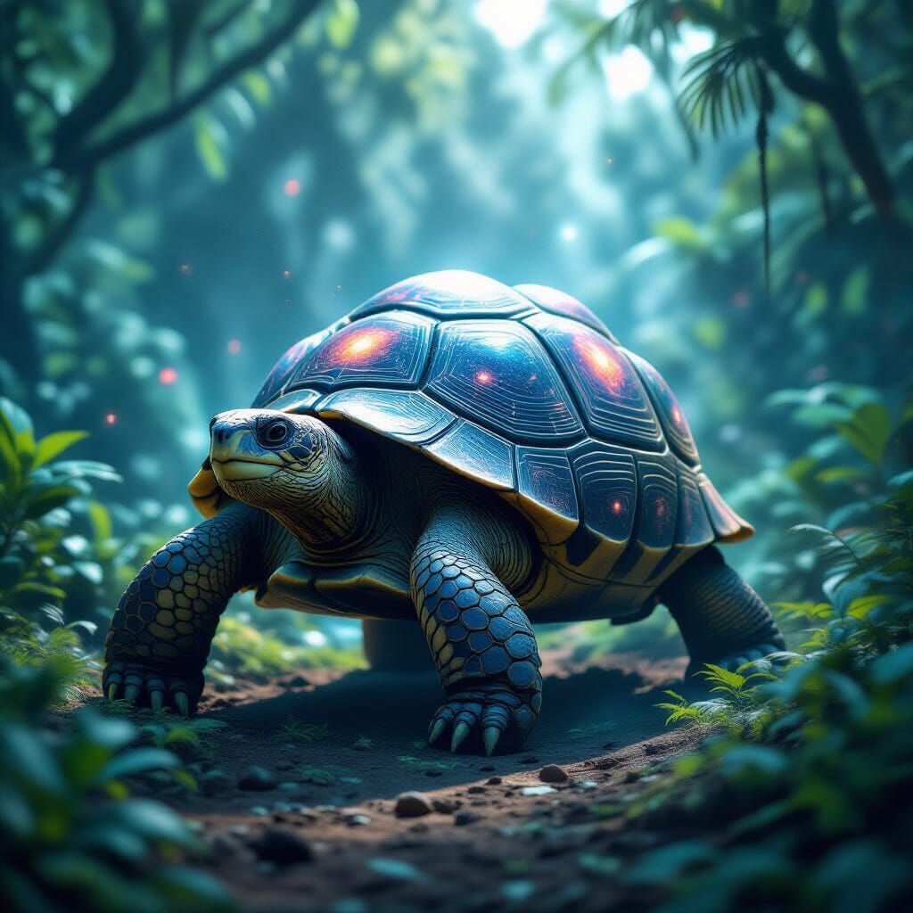 Cosmic Tortoise in Alien Jungle