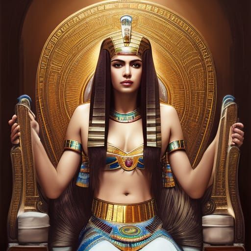 Egyptian Goddess Portrait in Art Nouveau Style