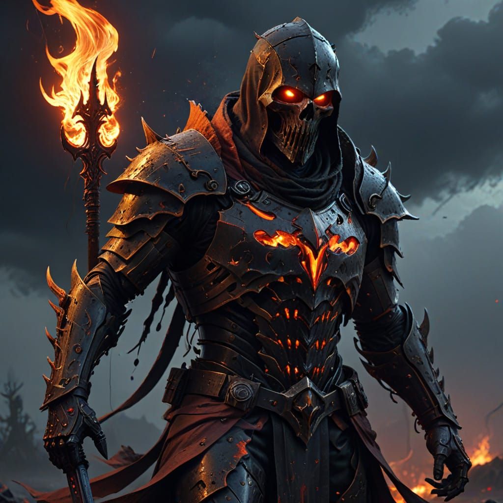 Dark Fantasy Reaper Knight in Spiked Armor