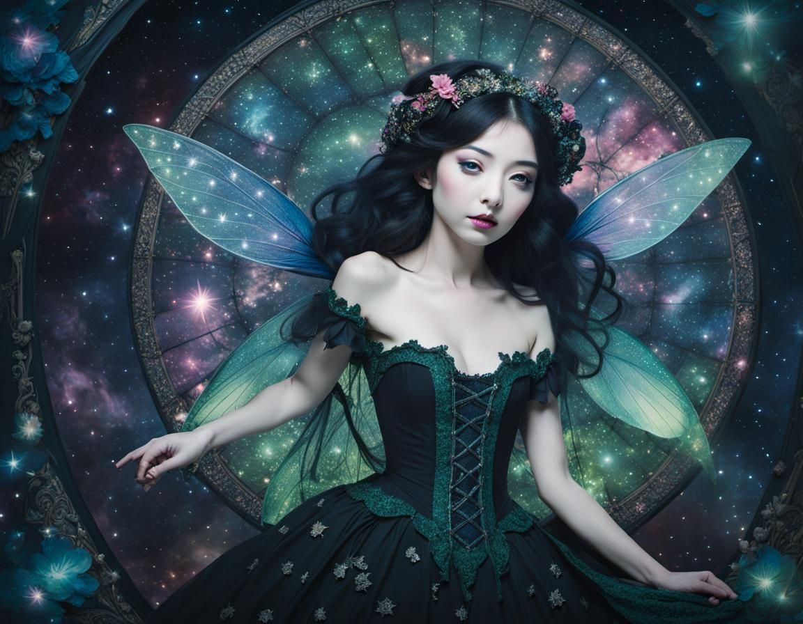 Fairies Singing to the Galaxy in Baroque Style