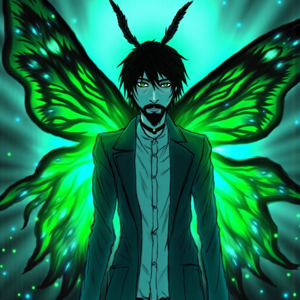 Ethereal Anime Portrait of the Butterfly King