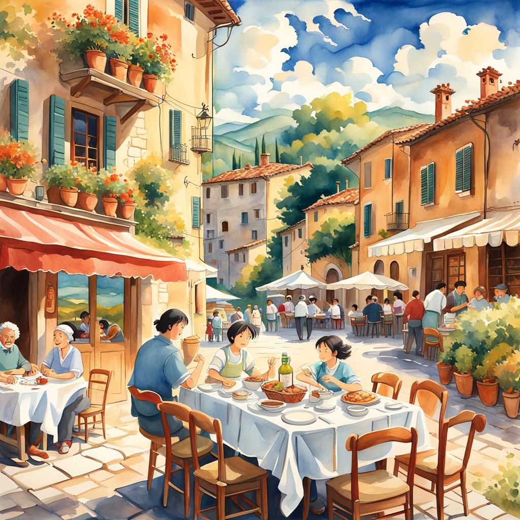 Geologists Lunching in Tuscany: Studio Ghibli Style
