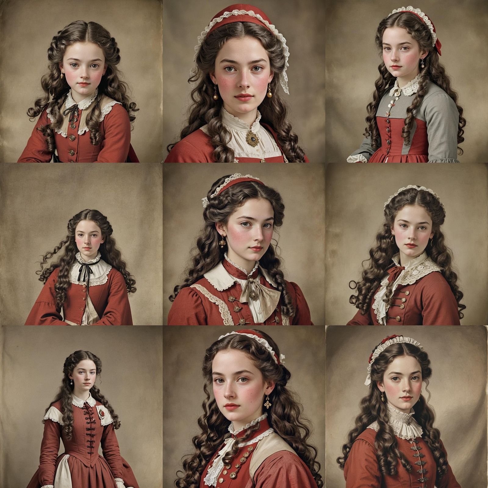 18th Century Girl in Scarlet Riding Habit