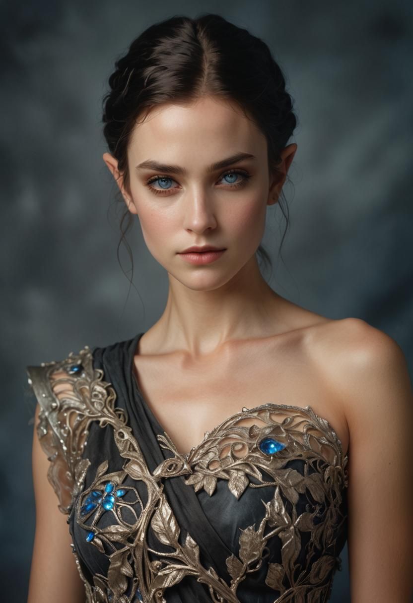 Beautiful Elf of Lorien in Elven Dress