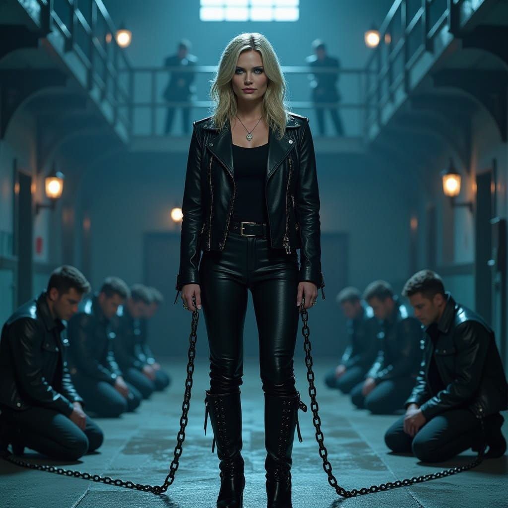 Dystopian Prison Warden in Matte Painting Style