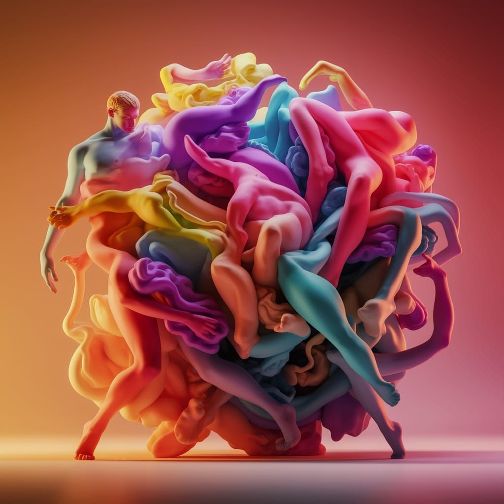 Surreal Fragmented Body Parts in Dreamlike Collage