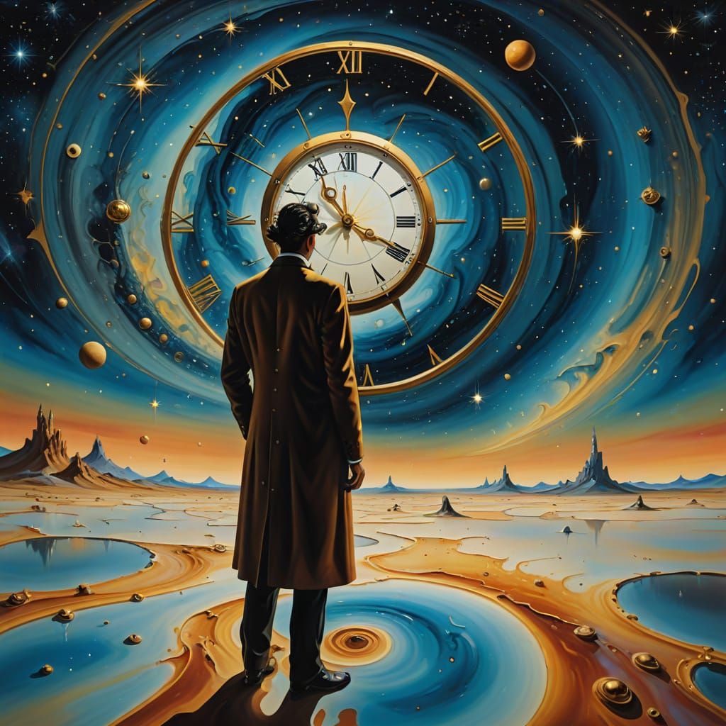 Surreal Lone Figure in a Dali-esque Landscape