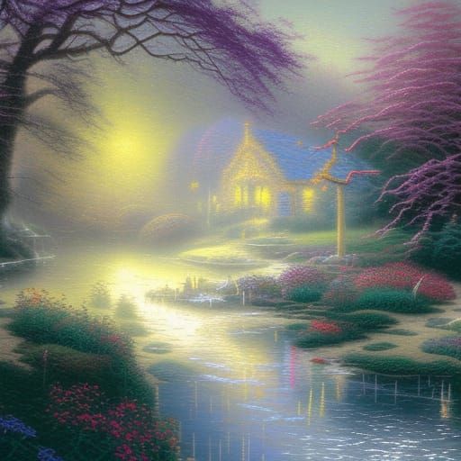 Ethereal Willow Tree in Luminist Style