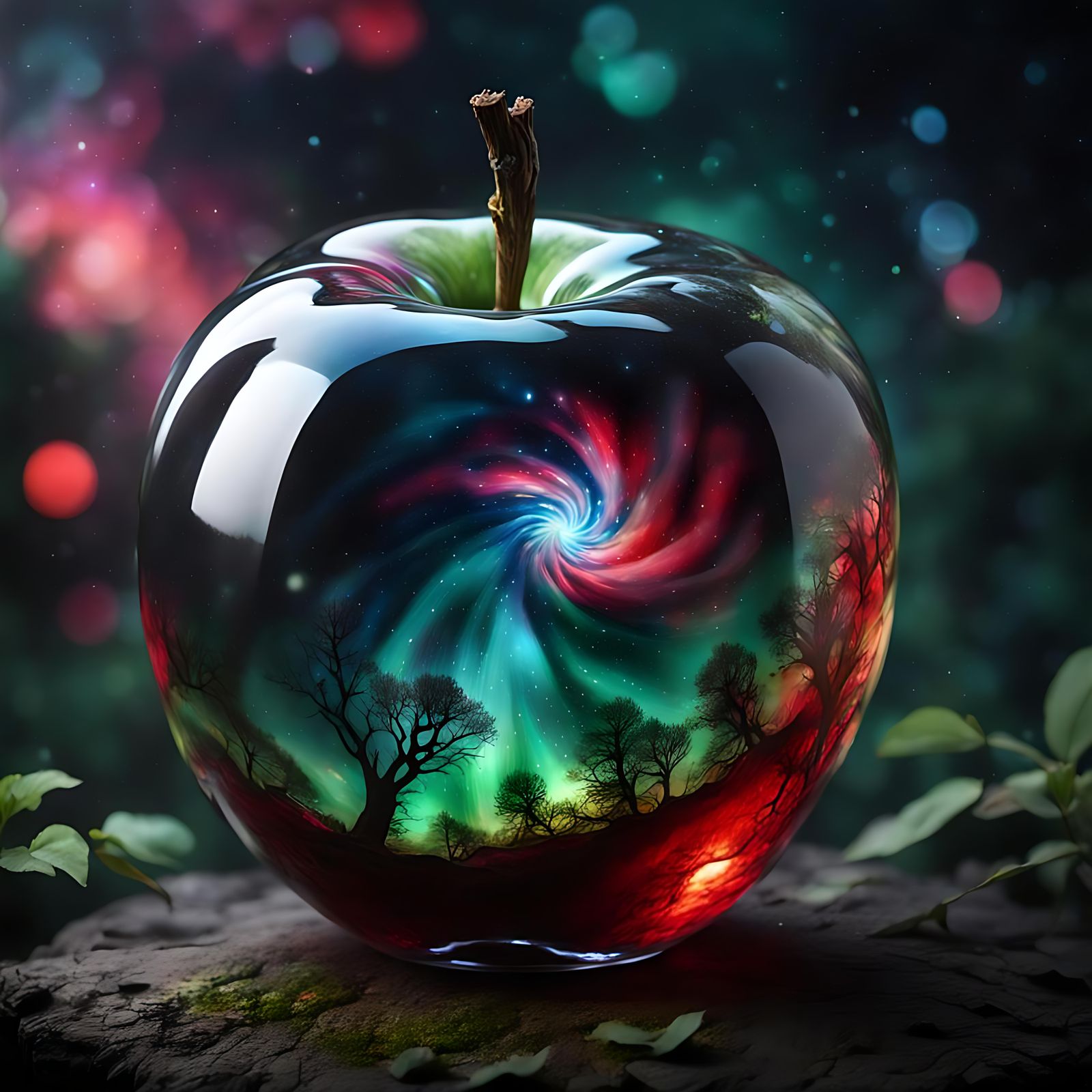 "An apple of cosmic wonder: where the universe meets the eve...