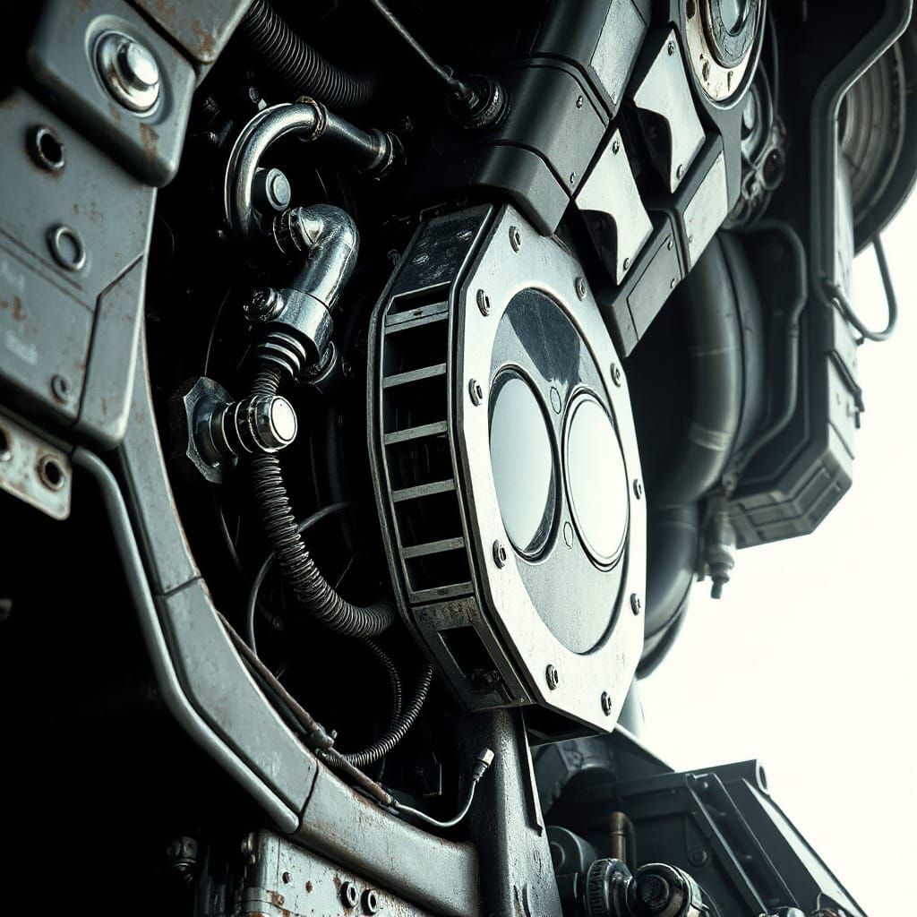 Industrial Futurism in Gritty Realism with Chrome Accents