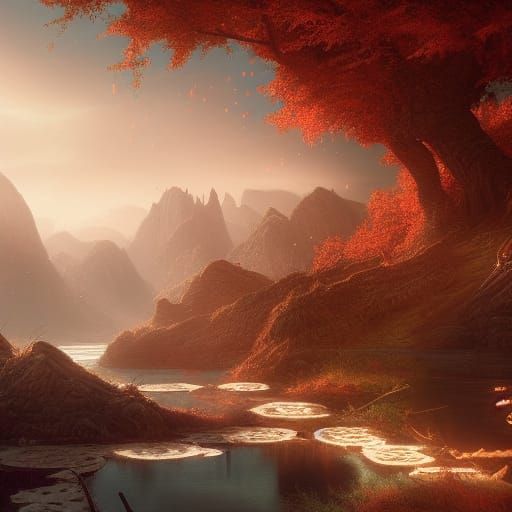 Fantastical Matte Painting of Fleeting Happiness